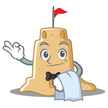 Garson sandcastle karakter karikatür tarzı