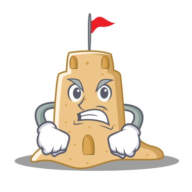 Kızgın sandcastle karakter karikatür tarzı