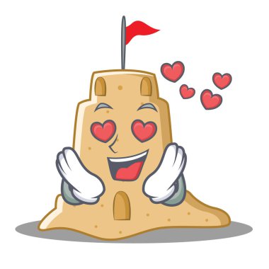 Aşk sandcastle karakter karikatür tarzı