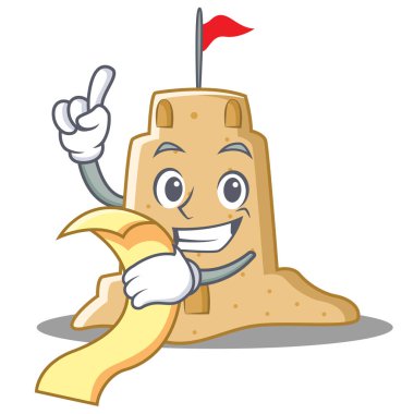 Menü sandcastle karakter karikatür tarzı ile