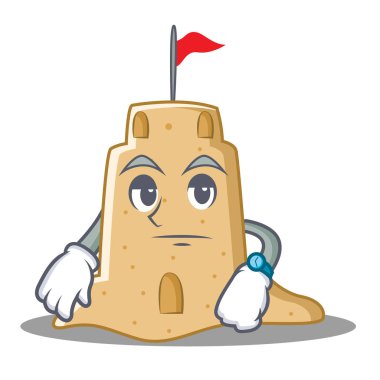 Sandcastle karakter karikatür tarzı bekliyor