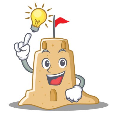 Bir fikir sandcastle karakter karikatür tarzı var