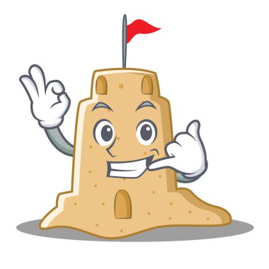 Sandcastle karakter karikatür tarzı beni ara