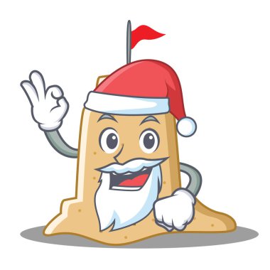 Santa sandcastle karakter karikatür tarzı