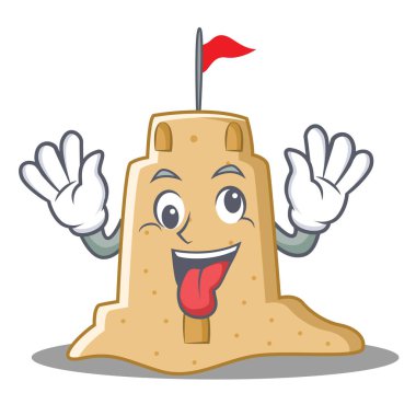 Deli sandcastle karakter karikatür tarzı