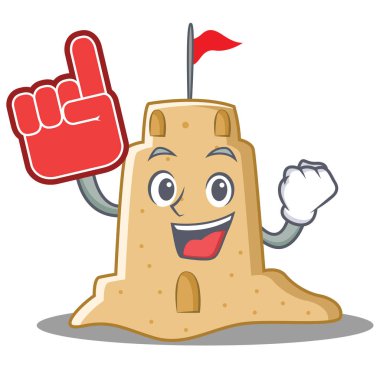 Köpük parmak sandcastle karakter karikatür tarzı