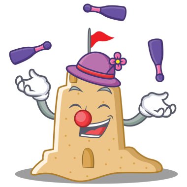 Sandcastle karakter karikatür tarzı hokkabazlık