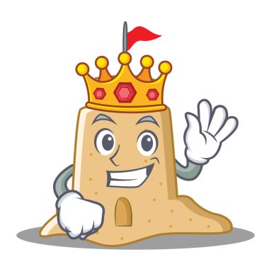 Kral sandcastle karakter karikatür tarzı