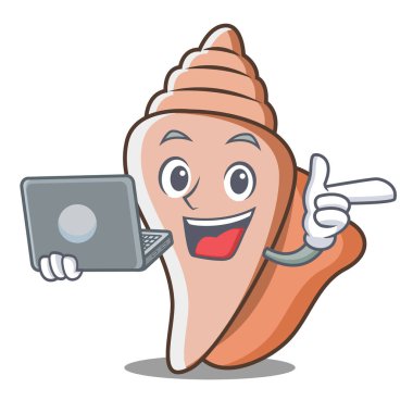 Dizüstü şirin kabuk karakter karikatür ile