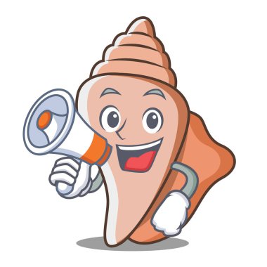 Megafon şirin kabuk karakter karikatür ile