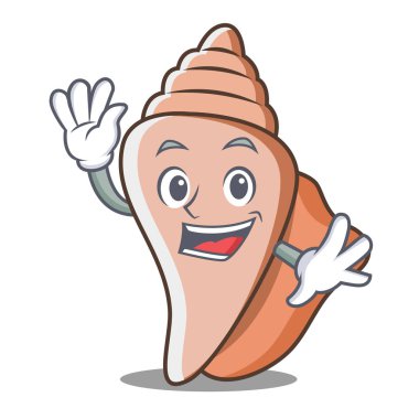 Şirin kabuk karakter karikatür sallayarak