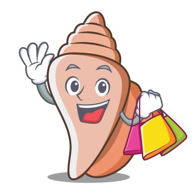 Şirin kabuk karakter karikatür alışveriş