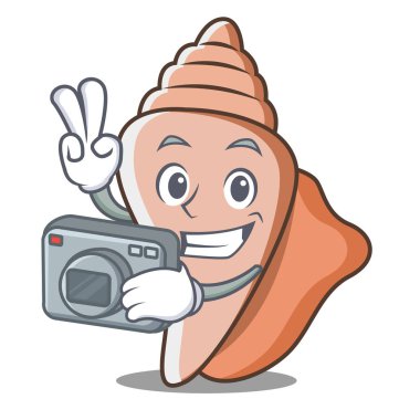 Fotoğrafçı şirin kabuk karakter karikatür