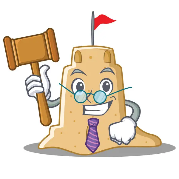 Juiz sandcastle personagem desenho animado estilo — Vetor de Stock