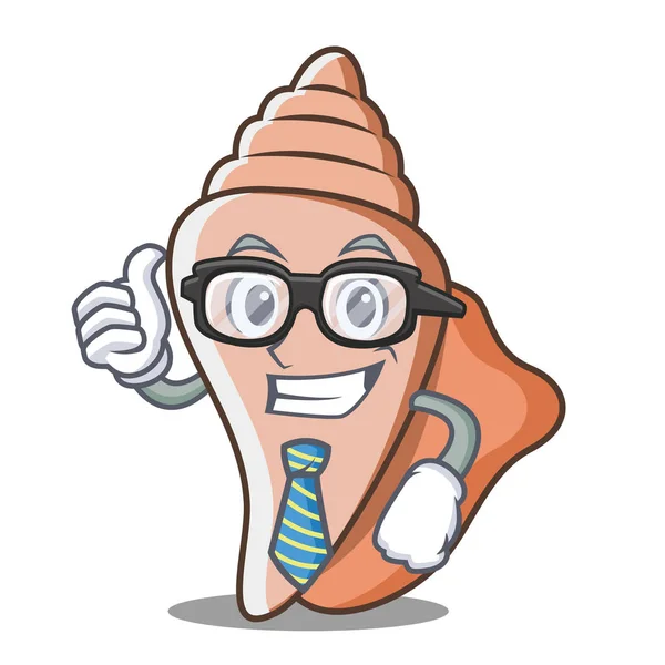 Empresário bonito personagem shell desenhos animados —  Vetores de Stock