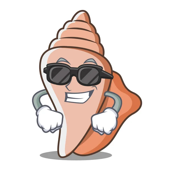 Super cool lindo personaje de concha de dibujos animados — Vector de stock