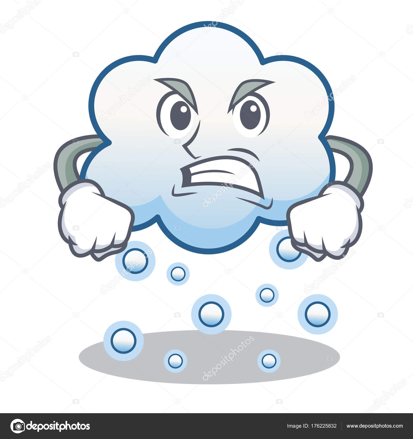 Download Angry snow cloud character cartoon — Stock Vector ...