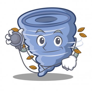 Doktor kasırga karakter karikatür tarzı