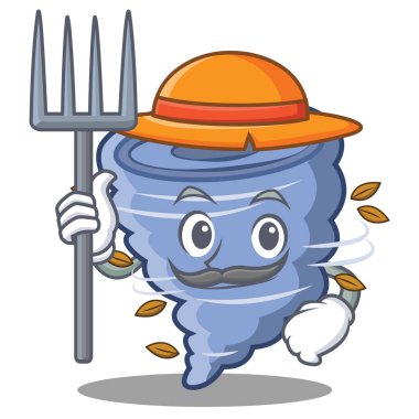 Çiftçi kasırga karakter karikatür tarzı