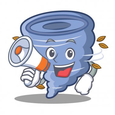 Megafon kasırga karakter karikatür tarzı ile