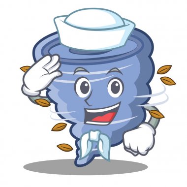 Denizci kasırga karakter karikatür tarzı