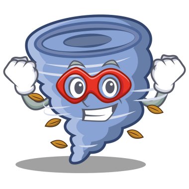 Süper kahraman kasırga karakter karikatür tarzı