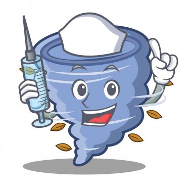 Hemşire kasırga karakter karikatür tarzı