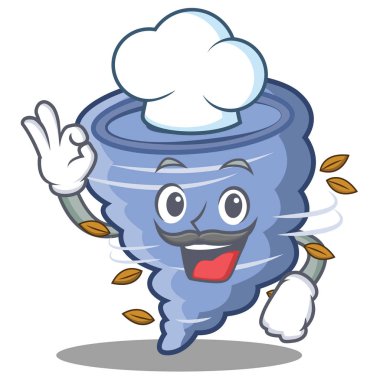 Şef kasırga karakter karikatür tarzı