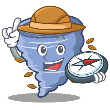 Explorer kasırga karakter karikatür tarzı