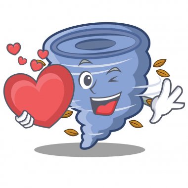 Kalp kasırga karakter karikatür tarzı ile