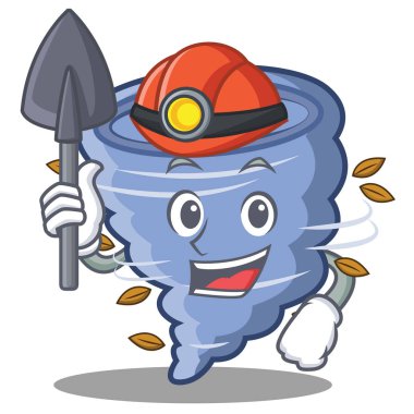 Madenci kasırga karakter karikatür tarzı