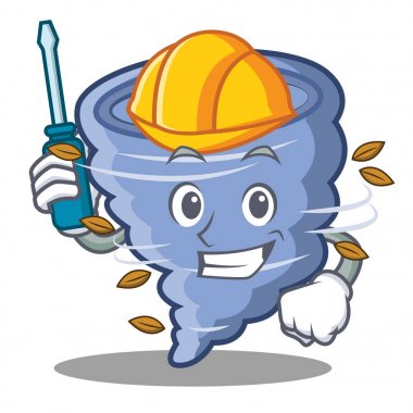 Otomotiv kasırga karakter karikatür tarzı