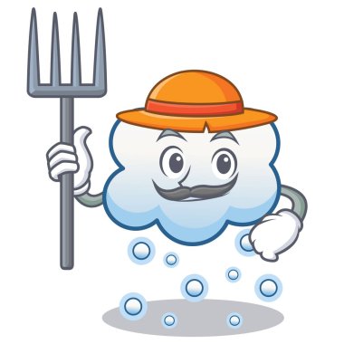 Çiftçi kar bulut karakter karikatür