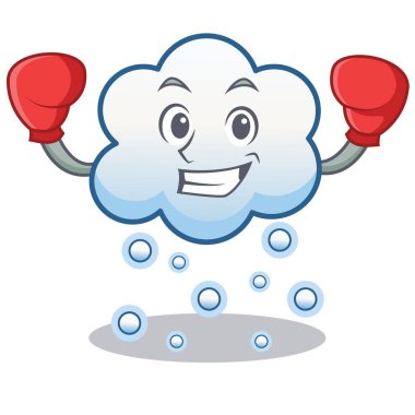 Kar bulut karakter karikatür boks