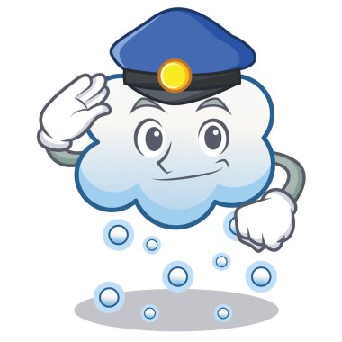 Polis bulut karakter karikatür kar