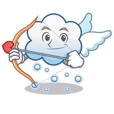 Aşk tanrısı kar bulut karakter karikatür