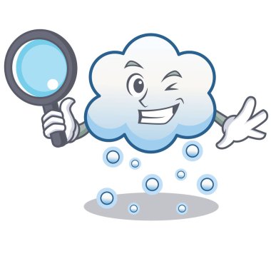 Dedektif kar bulut karakter karikatür