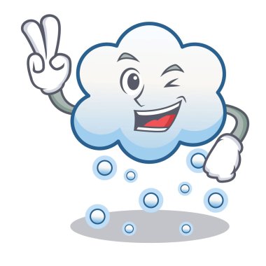 İki parmak kar bulut karakter karikatür