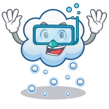 Dalış kar bulut karakter karikatür