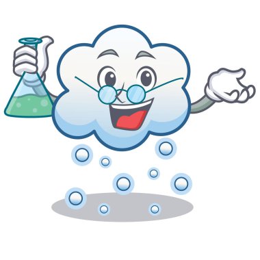 Profesör kar bulut karakter karikatür