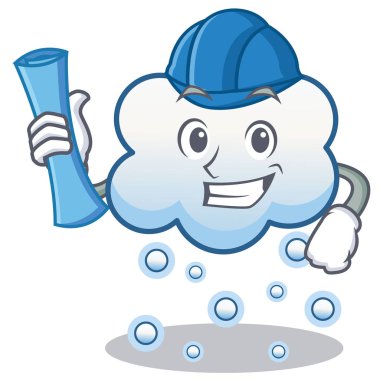 Mimar kar bulut karakter karikatür