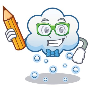 Öğrenci kar bulut karakter karikatür