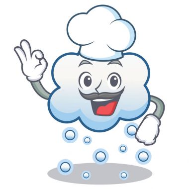 Şef kar bulut karakter karikatür