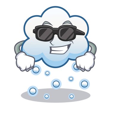 Süper cool kar bulut karakter karikatür