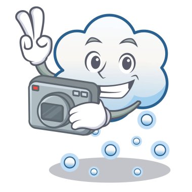 Fotoğrafçı kar bulut karakter karikatür