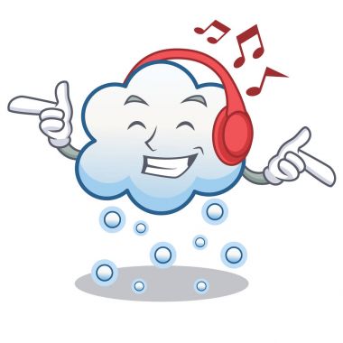Dinleme müzik kar bulut karakter karikatür