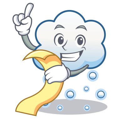 Menü kar bulut karakter karikatür ile