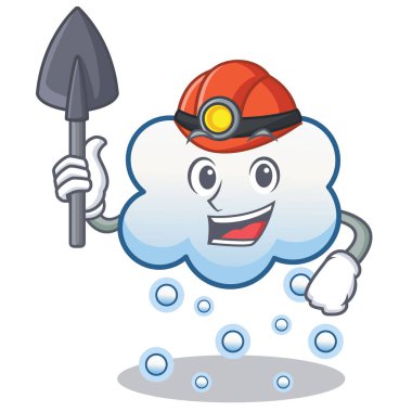 Madenci kar bulut karakter karikatür