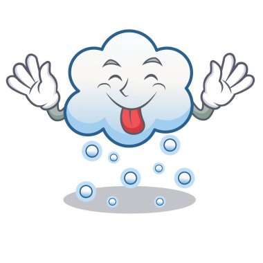 Kar bulut karakter karikatür dil