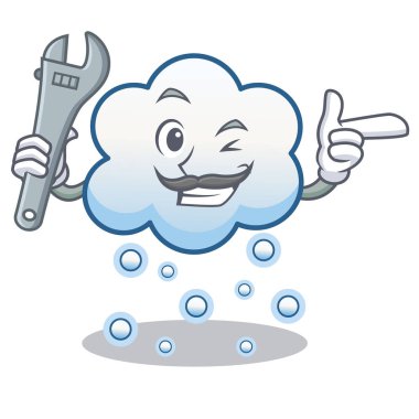 Mekanik kar bulut karakter karikatür